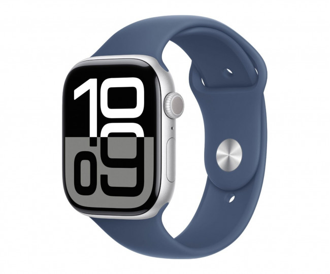Apple Watch Series 10 GPS 46mm Silver Alu. Case w. Denim Sport Band - M/L (MWWM3) б/в